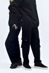 Black Interlock Cargo Trouser