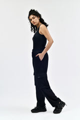 Black Interlock Cargo Trouser