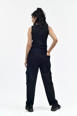 Black Interlock Cargo Trouser