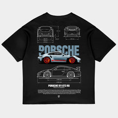 Porsche 911 Oversized Black Tee