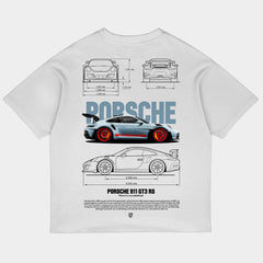 Porsche 911 Oversized White Tee