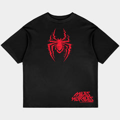 Spider man Miles Morales Oversized Black Tee