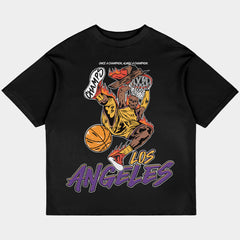 Log Angeles Champs Oversized Black Tee