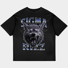 Sigma Rizz Oversized Black Tee