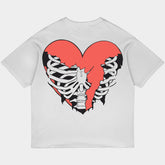 Ribcage Heart Oversized White Tee