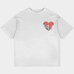 Ribcage Heart Oversized White Tee