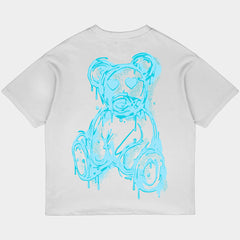 Teddy Sprayed Oversized White Tee