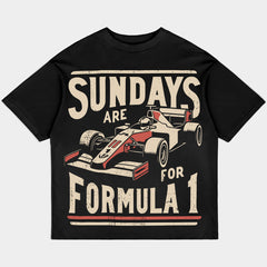 Sundays are for Formula 1 Oversized Black Tee