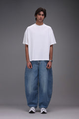 The Daigen Boxy Fit T-shirt styled with barrel fit denim