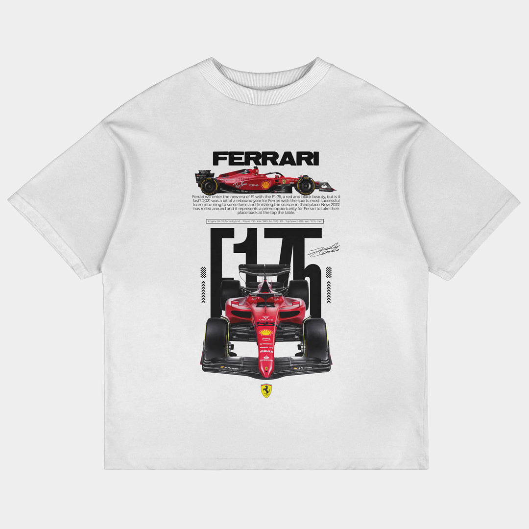 Ferrari F1-75 Scuderia Oversized White Tee