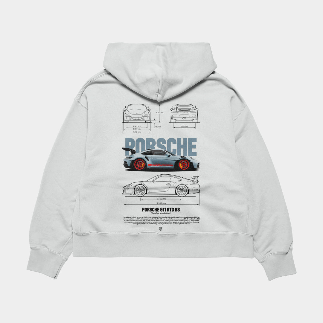 Porsche 911 GT3 RS White Oversized Hoodie