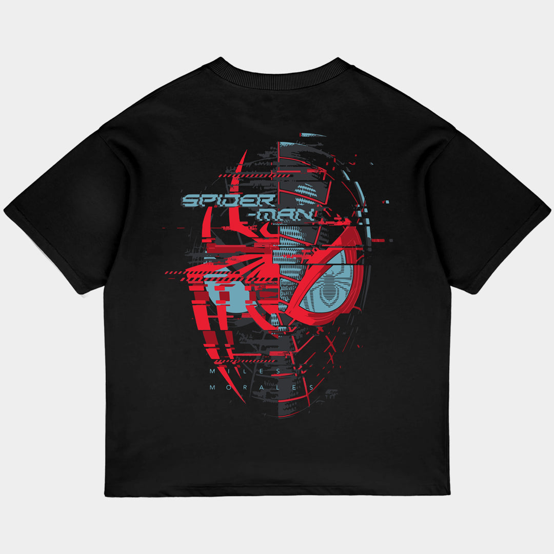 Spider man Miles Morales Oversized Black Tee