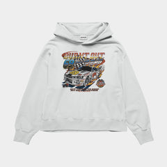 Burnout Oversized White Hoodie