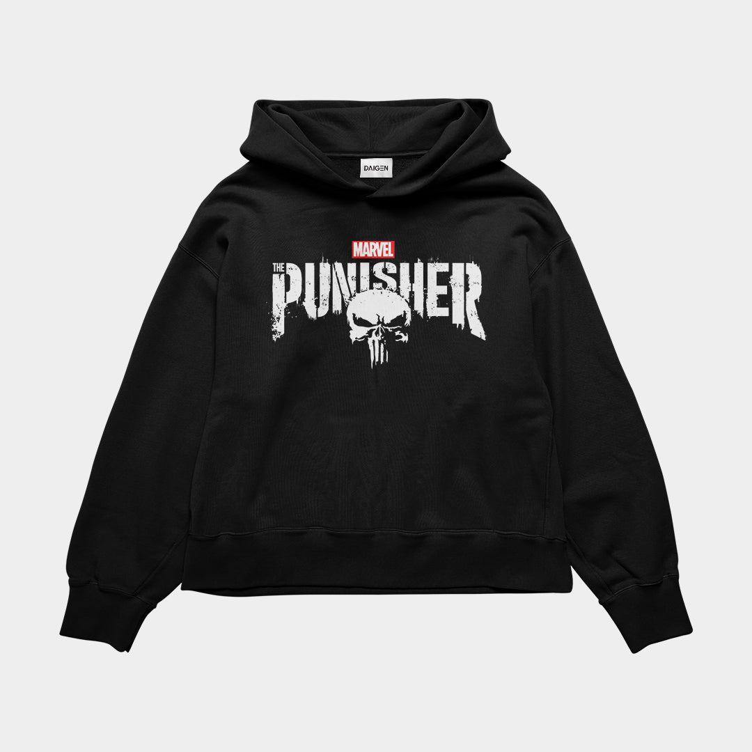 Marvel Punisher Oversized Black Hoodie