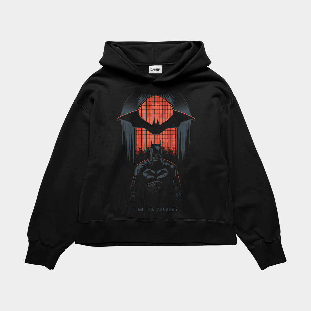 Batman Shadows Oversized Black Hoodie