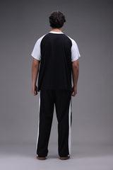 Striped Wide Leg Trousers Black